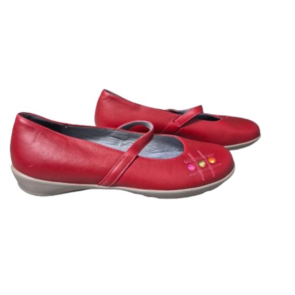 38 Essence by Naot Red Leather Mary Jane Shoes - Picture 1 of 7